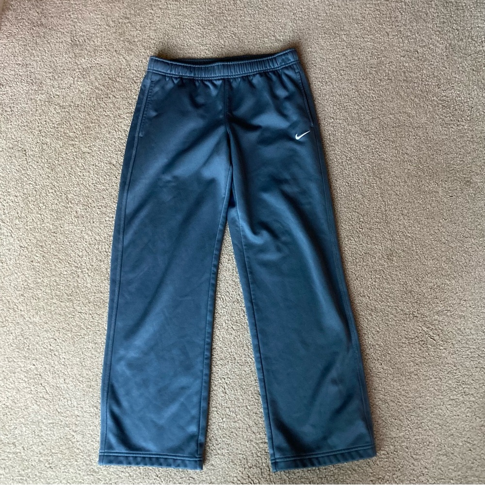 Nike Kids Gray Sweatpants Track Pants with White Swoosh